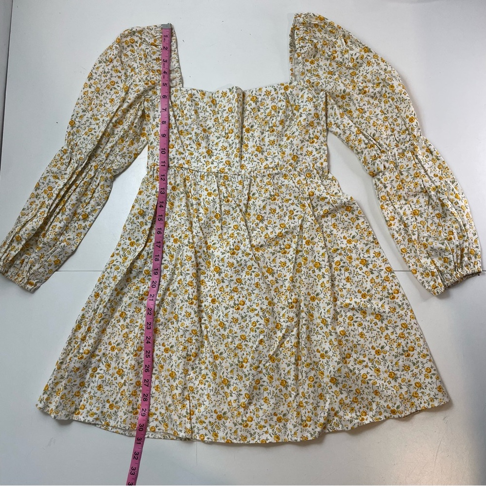 Reformation Michaela Ditsy Floral Babydoll Dress size 6 Coquette Puff Sleeves - Picture 10 of 10